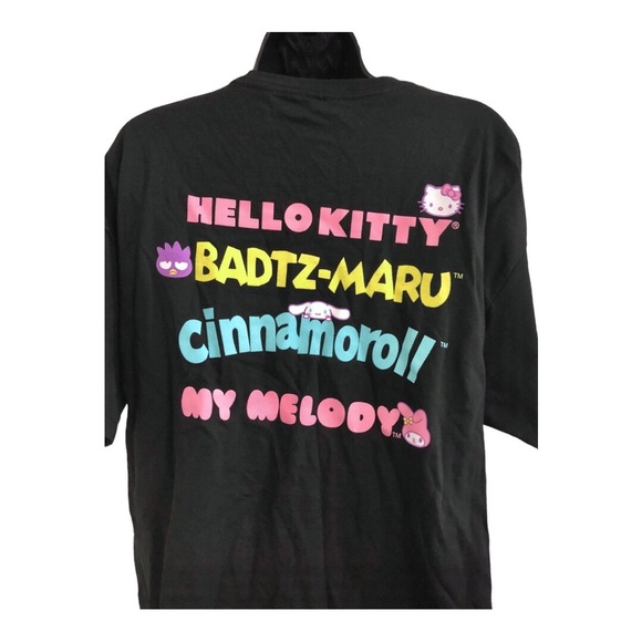 Hello Kitty black relaxed front back graphic print fit t-shirt size small‎ new - Picture 10 of 15